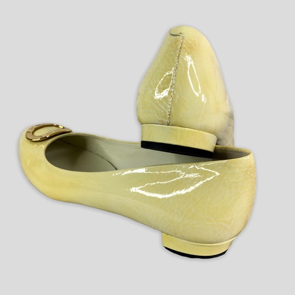 BALLY Amela Patent Coastal Grandma Ballerina Ballet Flats, Vintage 90's Sz 8 - Picture 3 of 14